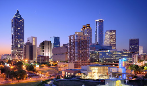 Atlanta skyline at night